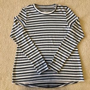 American Eagle Outfitters Gray Striped Long Sleeve Shirt